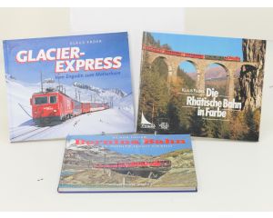 Set van 3 spoorwegenboeken Glacier-Express. Vom Engadin zum Matterhorn, Die Rhätische Bahn in Farbe en Berninabahn : von St. Moritz nach Tirano - Hardcover #8763
