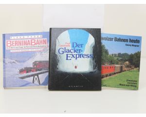 Set van 3 spoorwegenboeken Der Glacier-Express, Schweizer Bahnen heute en Berninabahn - Hardcover #8765
