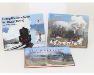Set van 3 spoorwegenboeken Dampflokomotiven in Deutschland, Auf großer Fahrt en Mit Volldampf auf Deutschland-Tour - Hardcover #8767