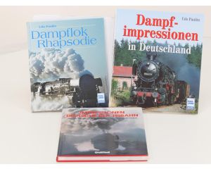 Set van 3 spoorwegenboeken Dampflok-Rhapsodie, Impressionen Deutsche Reichsbahn en Dampfimpressionen in Deutschland - Hardcover #8772