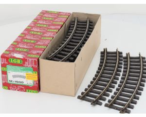 LGB 15000 Doos Gebogenes Gleis,R2,30 Grad 12 stuck, ongepoetst, Met Schroefbare railverbinders