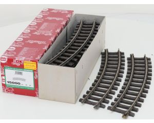 LGB 15000 Doos Gebogenes Gleis,R2,30 Grad 12 stuck, ongepoetst, Met Schroefbare railverbinders