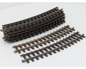 LGB 16000 Set 12St. Gebogenes Gleis,R3,22.5 Grad, Met Schroefbare railverbinders