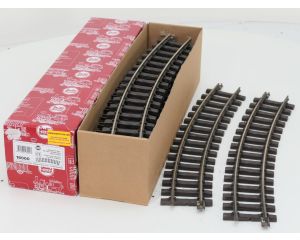 LGB 16000 Doos 12St. Gebogenes Gleis,R3,22.5 Grad, Met Schroefbare railverbinders