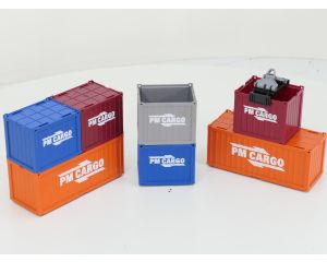 Playmobil ( 6344 ) PM Cargo Containerset 2 grote en 5 kleine containers met container grijper.