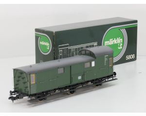Märklin Spur1 5808 Packwagen 3-achsig DB III, Marklin Spur 1 Innenbeleuchting, Stromabnahme, Metallrader