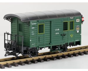 LGB 3019 N Post wagon met sluitlichten, mit Ihnenbeleuchtung, Metallrader 