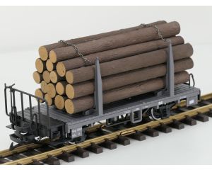 LGB 45140 RhB-Rungenwagen Kkp 7363, Metallräder & Extra Baumstämme