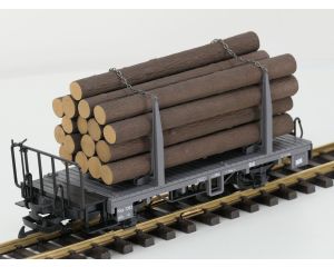 LGB 45140 RhB-Rungenwagen Kkp 7363, Metallräder & Extra Baumstämme