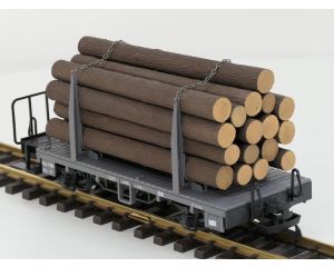 LGB 45140 RhB-Rungenwagen Kkp 7363, Metallräder & Extra Baumstämme