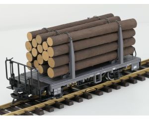 LGB 45140 RhB-Rungenwagen Kkp 7363, Metallräder & Extra Baumstämme