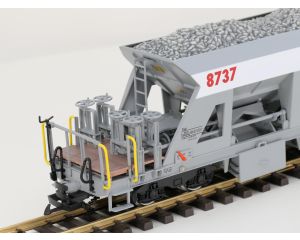 LGB 46694 RhB Schüttgutwagen Fad 8737, Metallrader, Gesupert, Gealtert