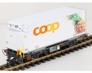 LGB 45890 RhB Containerwagen, COOP Kühlcontainer, Metallrader