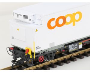 LGB 45890 RhB Containerwagen, COOP Kühlcontainer, Metallrader