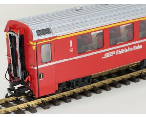 LGB 34510 RhB-Personenwagen EW IV 1. Kl. A1275 4 st Kugellager Achsen, Stromabnahme, Innenbeleuchtung