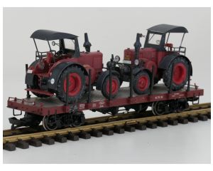 Liliput L95752 Rungenwagen mott 2x Pola 331902 Lanz Bulldog, Metallrader