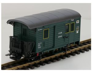 LGB 3019 N Post wagon mit Ihnenbeleuchtung, Metallrader 