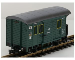 LGB 3019 N Post wagon mit Ihnenbeleuchtung, Metallrader 