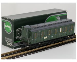 Märklin Spur1 5805 Abteilwagen 3-achsig DB III, Innenbeleuchting, Stromabnahme, Metallrader