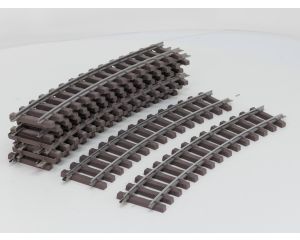 LGB 11000 Set 12St. Gebogenes Gleis, R1,30 Grad, Buiten gebruikt, Zonder railverbinders.