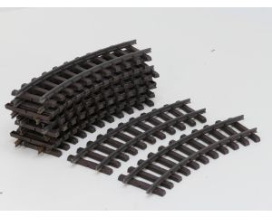 LGB 11000 Set 12St. Gebogenes Gleis, R1,30 Grad, Buiten gebruikt, Zonder railverbinders.