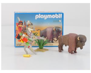 Playmobil 3731 A Western indiaan met bison OVP #9535