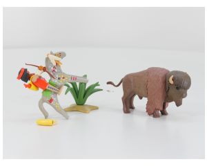 Playmobil 3731 A Western indiaan met bison OVP #9535