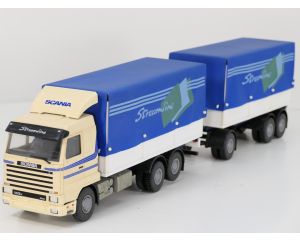 Schaal 1:25 EMEK Scania 143N Streamline vrachtwagen met aanhanger #9381