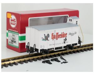 LGB 47260 Hasseröder-Bierwagen Harzhaft Frischer Bier Genuß Premium Pils, Metallrader, Balancierkupplungen