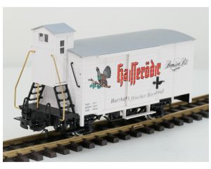 LGB 47260 Hasseröder-Bierwagen Harzhaft Frischer Bier Genuß Premium Pils, Metallrader, Balancierkupplungen