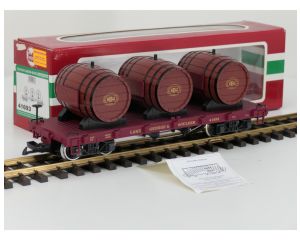 LGB 41693 LG&B®-Flachwagen mit Fässern, Metallrader