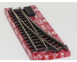 LGB 16150 Elektr.Weiche,links, R3,22.5Grad, Buiten gebruikt, Met Schroefbare railverbinders