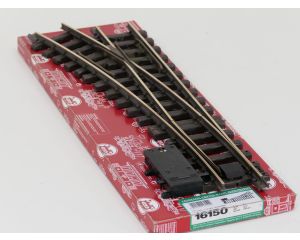 LGB 16150 Elektr.Weiche,links, R3,22.5Grad, Buiten gebruikt, Met Schroefbare railverbinders