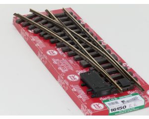LGB 16150 Elektr.Weiche,links, R3,22.5Grad, Buiten gebruikt, Met Schroefbare railverbinders
