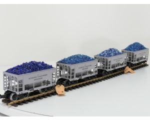 PIKO 37151 Set van 4 Schüttgutwagen der Naturstein- & Basaltwerke Mieselbrunn, Metallrader