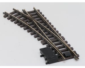 LGB 16150 Elektr.Weiche,links, R3,22.5Grad, Buiten gebruikt, Met Schroefbare railverbinders