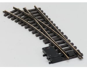 LGB 16150 Elektr.Weiche,links, R3,22.5Grad, Buiten gebruikt, Met Schroefbare railverbinders