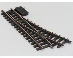LGB 16150 Elektr.Weiche,links, R3,22.5Grad, Buiten gebruikt, Met Schroefbare railverbinders