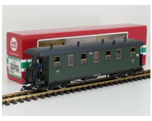 LGB 30350 Sächsischer Personenwagen 2. Klasse 563k Kugellager Achsen, Innenbeleuchtung, 10 Figuren