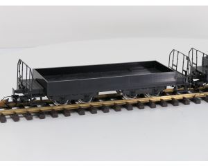 TRAINLINE45 3050101 Set 2x Niederbordwagen Schwartz Mit Wittenberger-Drehgestell (HSB), Metallrader
