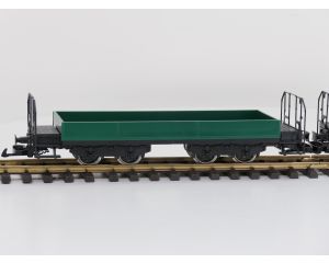 TRAINLINE45 3050101 Set 2x Niederbordwagen Grun Mit Wittenberger-Drehgestell (HSB), Metallrader