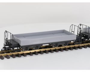TRAINLINE45 3050101 Set 2x Niederbordwagen Grau Mit Wittenberger-Drehgestell (HSB), Metallrader