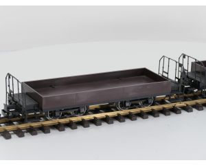 TRAINLINE45 3050101 Set 2x Niederbordwagen Braun Mit Drehgestell Sächsische-Bauart (DR), Metallrader