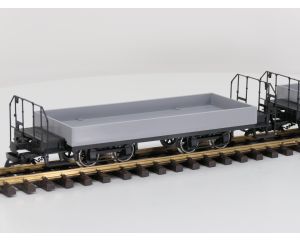 TRAINLINE45 3050101 Set 2x Niederbordwagen Grau Mit Drehgestell Sächsische-Bauart (DR), Metallrader