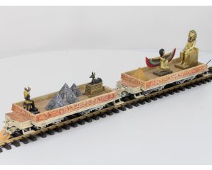 TRAINLINE45 3050101 Egypte Special  Set 2x Niederbordwagen Mit Wittenberger-Drehgestell (HSB), Metallrader