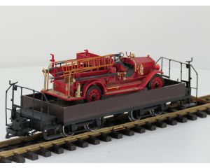TRAINLINE45 3050100 Niederbordwagen Braun Mit Drehgestell Sächsische-Bauart (DR), Yat Ming Maxim C2 Fire Engine 1923 – Red (1/24)Metallrader