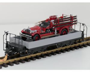 TRAINLINE45 3050100 Niederbordwagen Grau Mit Wittenberger-Drehgestell (HSB) Yat Ming 20128 Seagrave Fire Truck (1927) 1/24, Metallrader