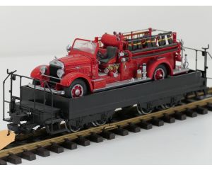 TRAINLINE45 3050100 Niederbordwagen Schwartz Mit Wittenberger-Drehgestell (HSB) Yat Ming 20098 Mack Type 75BX Fire Engine Hanover Red (1935) 1/24, Metallrader