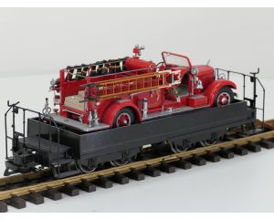 TRAINLINE45 3050100 Niederbordwagen Schwartz Mit Wittenberger-Drehgestell (HSB) Yat Ming 20098 Mack Type 75BX Fire Engine Hanover Red (1935) 1/24, Metallrader