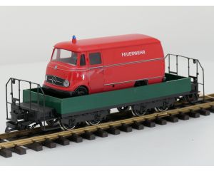 TRAINLINE45 3050100 Niederbordwagen Grun Mit Wittenberger-Drehgestell (HSB), Metallrader,& 1x Neues Rietze Modell 1:22,5 als Beladung
